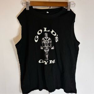 Vintage Golds Gym Black Tank Top XS Sleeveless Bodybuilding
